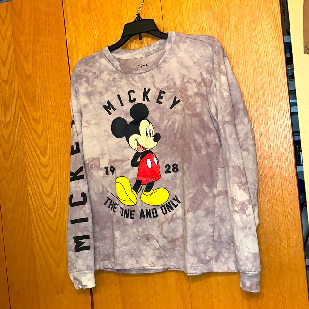 Disney Mickey Mouse 1928 tie dye XL graphic t shirt tee long sleeve EUC